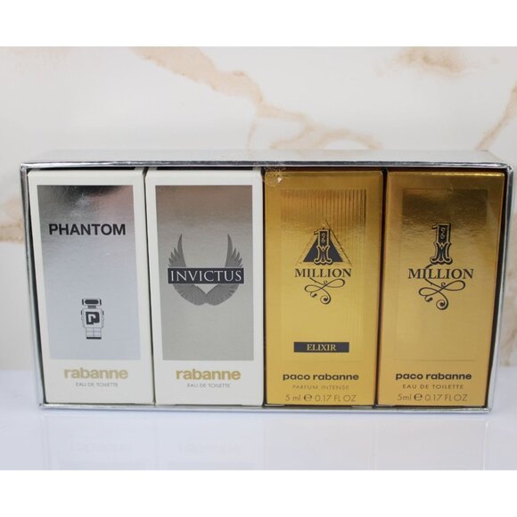 Paco Rabanne Men's Fragrance Set Phantom Invictus & 1 Million 4 x 5ml SEALED NIB - Picture 7 of 8